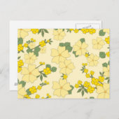 ヴィンテージ黄色の花 ポストカード (正面/裏面)
