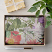 ヴィンテージ黄色の鳥の花シート音楽の分離 薄葉紙 (ギフト)