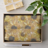 ヴィンテージ黄色ひまわりフローラ切り離し 薄葉紙 (ギフト)