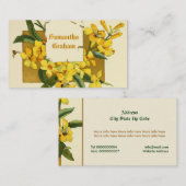 ヴィンテージ黄色ジャスミンカスタム花フローラ 名刺 (正面/裏面)