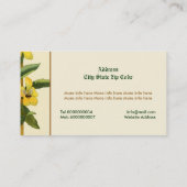 ヴィンテージ黄色ジャスミンカスタム花フローラ 名刺 (裏面)