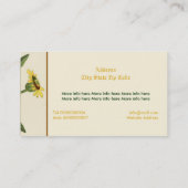 ヴィンテージ黄色デイジー花カスタムフローラ 名刺 (裏面)