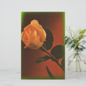 ヴィンテージ黄色バラ固定 便箋 (スタンド正面)