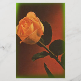 ヴィンテージ黄色バラ固定 便箋