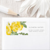 ヴィンテージ黄色バラ差出人住所ラベル ラベル (インサイチュ)