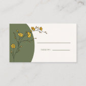 ヴィンテージ黄色フローラフレ素朴ームテーブル番号 プレイスカード (正面)