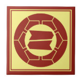 ヴィンテージ黄色服部家紋芸術 タイル (正面)