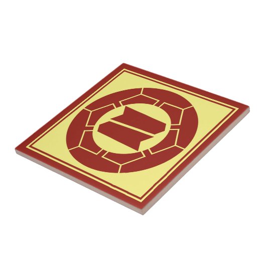 ヴィンテージ黄色服部家紋芸術 タイル (側面)