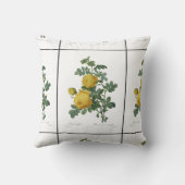 ヴィンテージ黄色絵を描バラのクッション クッション (裏面)