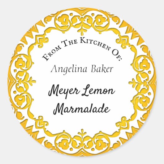 ヴィンテージ黄色要素のキッカスタムチンから ラウンドシール (正面)