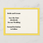 ヴィンテージ黄色jasmineフローラ保存日 案内ポストカード (裏面)