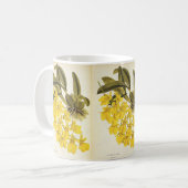 ヴィンテージ黄色Oncidium Orchid、熱帯花 コーヒーマグカップ (正面左)