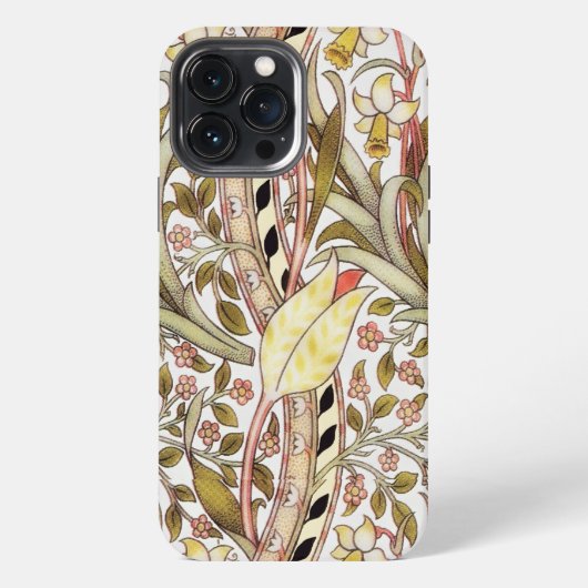 ヴィンテージ黄花模様 iPhoneケース (裏面)