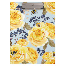 ヴィンテージ黄薔薇 |フラワークリップボード クリップボード
