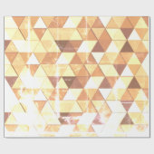 ヴィンテージ黄褐色の三角形幾何学的パターン ラッピングペーパー (フラット)