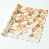 ヴィンテージ黄褐色の三角形幾何学的パターン ラッピングペーパー (アンロールド)
