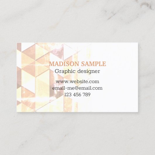 ヴィンテージ黄褐色の幾何学模様モノグラム 名刺 (裏面)