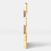 ヴィンテージ黄褐色の幾何学模様モノグラム iPhoneケース (右側面)