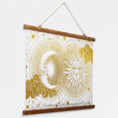 ヴィンテージ黄金の日月 吊り下げ型タペストリー (傾斜あり)