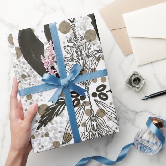 ヴィンテージ黄金の装飾水玉模様パターン ラッピングペーパー (ギフト)