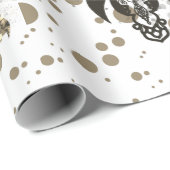 ヴィンテージ黄金の装飾水玉模様パターン ラッピングペーパー (ロールコーナー)