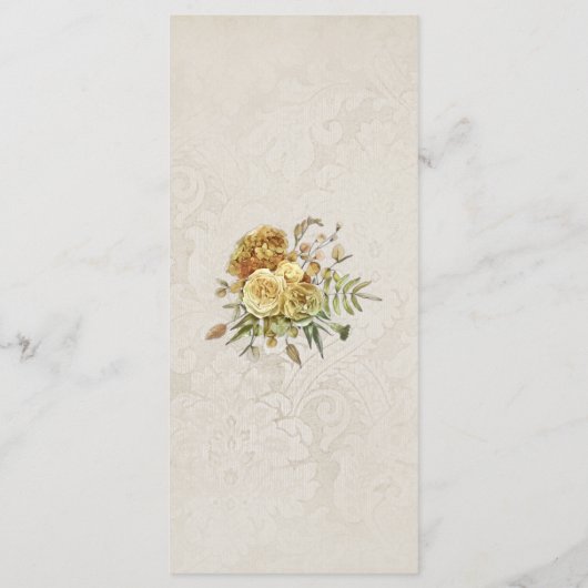 ヴィンテージ黄金バラオンダマスク結婚壁紙 メニュー (裏面)