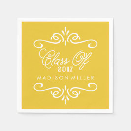ヴィンテージ黄 | 卒業ナプキン スタンダードカクテルナプキン