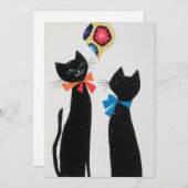 ヴィンテージ黒い猫のオデュレーション シーズンカード (正面/裏面)