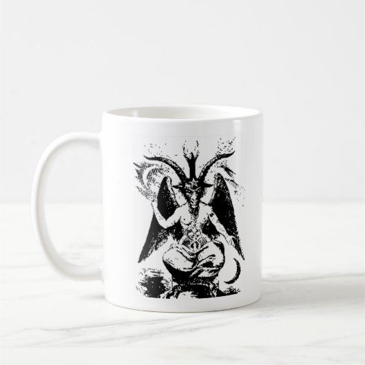 ヴィンテージ黒いBaphomet コーヒーマグカップ (左)