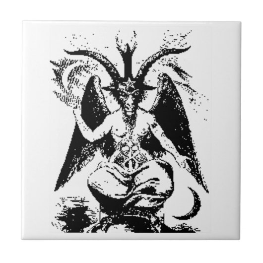 ヴィンテージ黒いBaphomet タイル (正面)