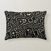 ヴィンテージ黒とトープの円 アクセントクッション (正面)