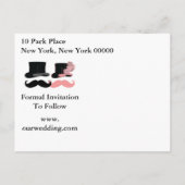 ヴィンテージ黒とピンクの口ひげ 案内ポストカード (裏面)