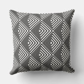ヴィンテージ黒と白の入れ子の正方形 クッション (裏面)