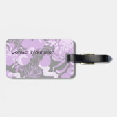 ヴィンテージ黒と紫の花と鳥モノグラム ラゲッジタグ (裏面横)