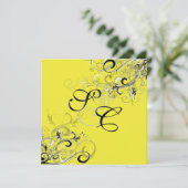 ヴィンテージ黒のスワール/日 招待状 (スタンド正面)