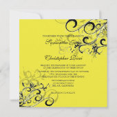 ヴィンテージ黒のスワール/日 招待状 (裏面)