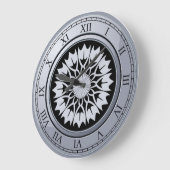 ヴィンテージ黒丸 ラージ壁時計 (傾斜)