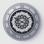 ヴィンテージ黒丸 ラージ壁時計 (正面)