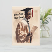 ヴィンテージ黒人卒業生のお祝い 案内状 (スタンド正面)