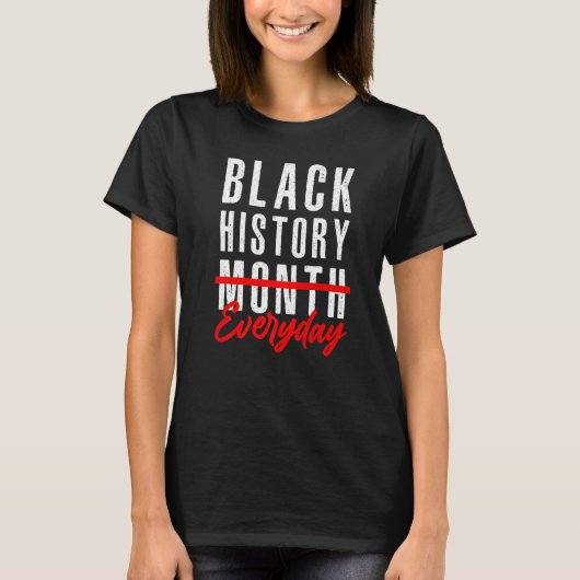 ヴィンテージ黒人歴史月日曜女性男性 Tシャツ (正面)