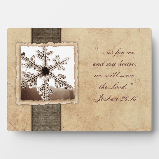 ヴィンテージ黒冬のスノーフレーク フォトプラーク (正面)