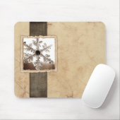 ヴィンテージ黒冬のスノーフレーク マウスパッド (マウス)