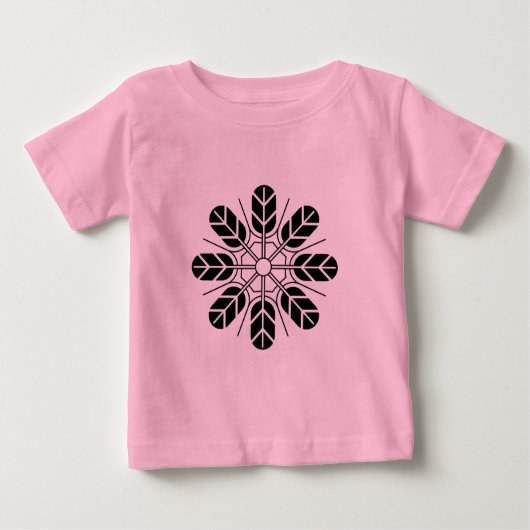 ヴィンテージ黒日本井上文東洋美術 ベビーTシャツ (正面)