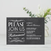 ヴィンテージ黒板の退職パーティー 招待状 (スタンド正面)