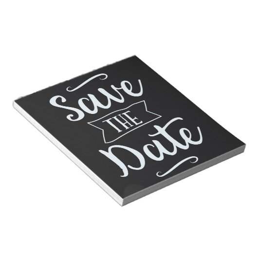 ヴィンテージ黒板のSave the Date ノートパッド (アングル)