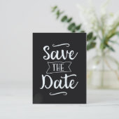 ヴィンテージ黒板のSave the Date ポストカード (スタンド正面)