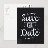 ヴィンテージ黒板のSave the Date ポストカード (正面/裏面)