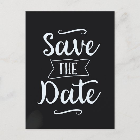 ヴィンテージ黒板のSave the Date ポストカード (正面)