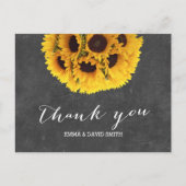 ヴィンテージ黒板ひまわりボールありがとう ポストカード (正面)