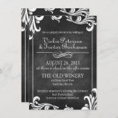 ヴィンテージ黒板ウェディング招待状セット 招待状 (正面/裏面)